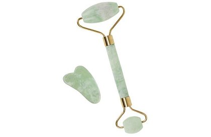 Jade masszázshenger arcra + gua sha lemez