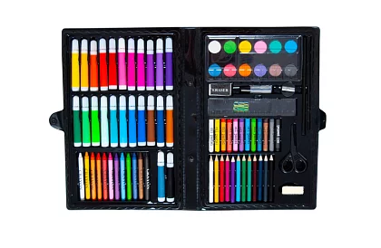 Művészeti festőkészlet bőröndben – 86 db