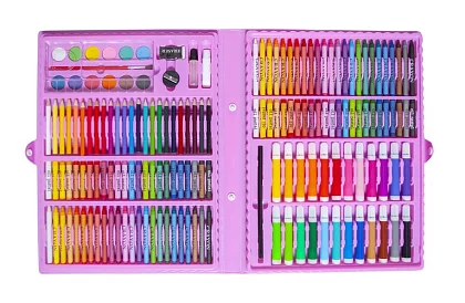 Művészeti festőkészlet bőröndben – 168 darab, rózsaszín