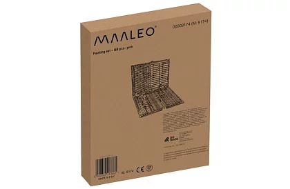 Művészeti festőkészlet bőröndben – 168 darab, rózsaszín