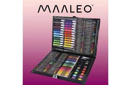 Művészeti festőkészlet bőröndben – 168 darab, fekete