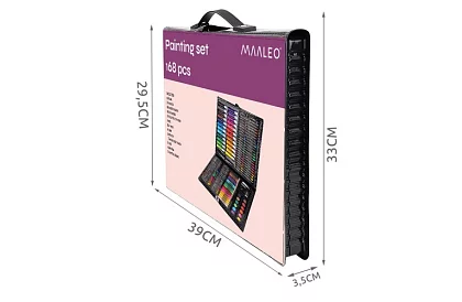 Művészeti festőkészlet bőröndben – 168 darab, fekete