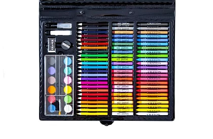 Művészeti festőkészlet bőröndben – 168 darab, fekete