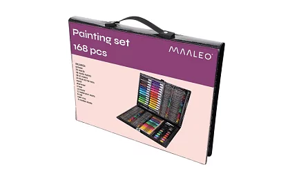 Művészeti festőkészlet bőröndben – 168 darab, fekete