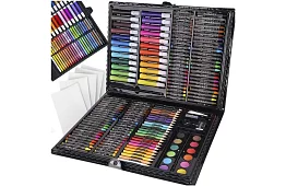 Művészeti festőkészlet bőröndben – 168 darab, fekete