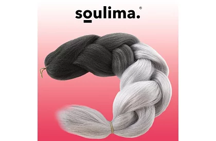 Szintetikus ombre fonatok fekete-szürke hajra