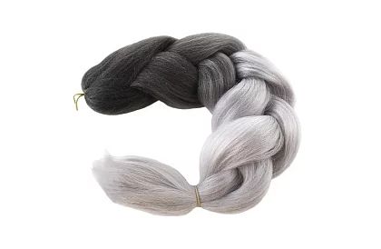 Szintetikus ombre fonatok fekete-szürke hajra