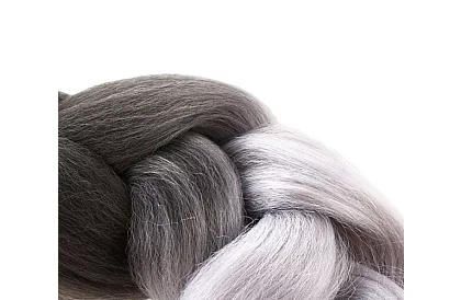 Szintetikus ombre fonatok fekete-szürke hajra