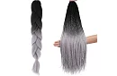 Szintetikus ombre fonatok fekete-szürke hajra