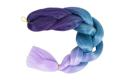 Szinétikus ombre fonatok kék-lila hajra