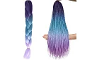 Szinétikus ombre fonatok kék-lila hajra
