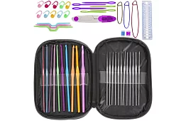 Horgoló készlet – 50 darabos kreatív készlet tokban