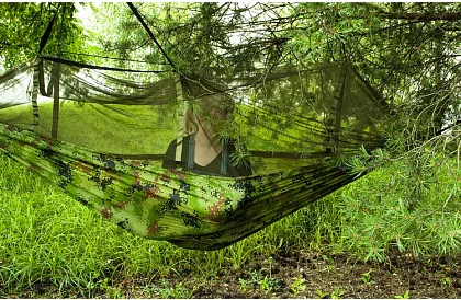 Turista függőágy Santiago Army 260x140 cm szúnyoghálóval