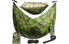 Turista függőágy Santiago Army 260x140 cm szúnyoghálóval