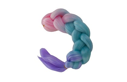 Szinétikus ombré fonatok rózsaszín-kék-lila