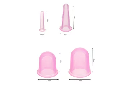 Masszázs eszköz készlet – 4 szilikon köpöly + masszőr + táska