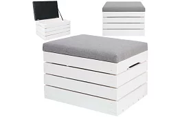 Fa lábtartó – puff doboz tároló hellyel