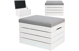 Fa lábtartó – puff doboz tároló hellyel