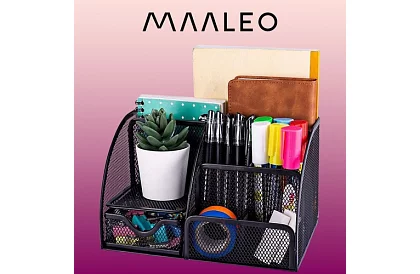 Asztali szervező - 6 rekesz - fekete