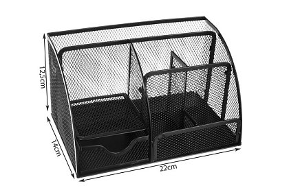 Asztali szervező - 6 rekesz - fekete