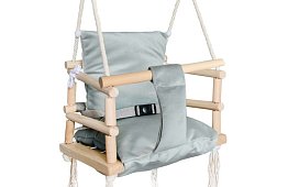 Fából gyermek hinta – szürke