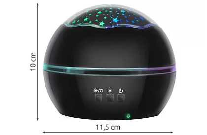 LED éjjeli lámpa képkivetítővel - fekete