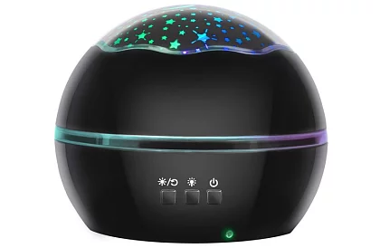 LED éjjeli lámpa képkivetítővel - fekete