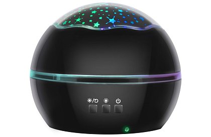 LED éjjeli lámpa képkivetítővel - fekete