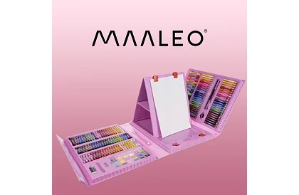 Művészeti festőkészlet gyerekeknek – művészeti bőrönd - 208 darab