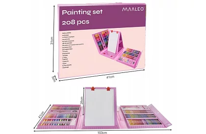 Művészeti festőkészlet gyerekeknek – művészeti bőrönd - 208 darab