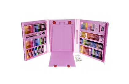 Művészeti festőkészlet gyerekeknek – művészeti bőrönd - 208 darab