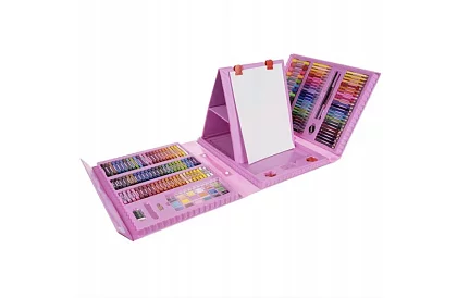 Művészeti festőkészlet gyerekeknek – művészeti bőrönd - 208 darab