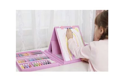 Művészeti festőkészlet gyerekeknek – művészeti bőrönd - 208 darab