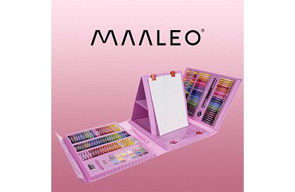 Művészeti festőkészlet gyerekeknek – művészeti bőrönd - 208 darab