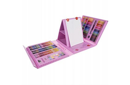 Művészeti festőkészlet gyerekeknek – művészeti bőrönd - 208 darab