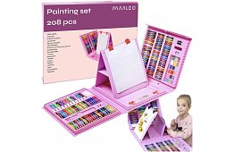 Művészeti festőkészlet gyerekeknek – művészeti bőrönd - 208 darab