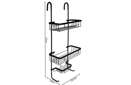 Függő polc a fürdőszobába - fekete
