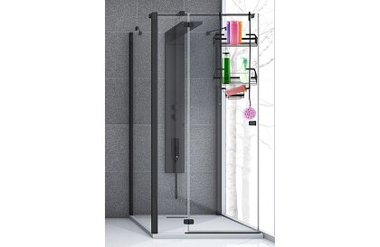 Függő polc a fürdőszobába - fekete