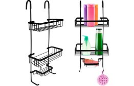 Függő polc a fürdőszobába - fekete