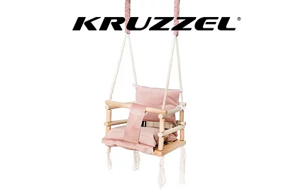 Fából készült gyerek hinta – rózsaszín