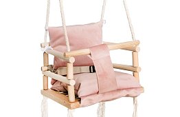 Fából készült gyerek hinta – rózsaszín