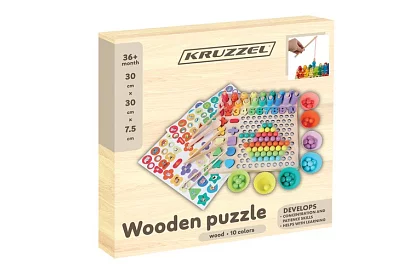 Fából készült oktató puzzle