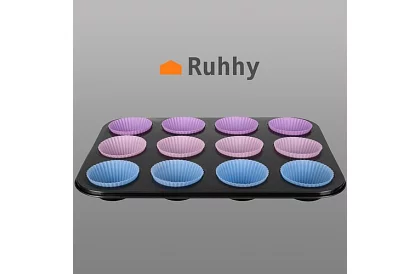 Teflon sütőforma muffinhoz + 12 szilikon kapszula