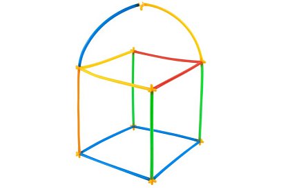 Színes 3D építőjáték szívószálakból 408 db – kreatív játék gyerekeknek