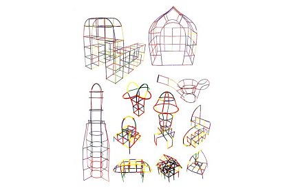 Színes 3D építőjáték szívószálakból 408 db – kreatív játék gyerekeknek