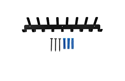 Fali függesztett kabátok és dzsekik számára – fekete, 17 horog