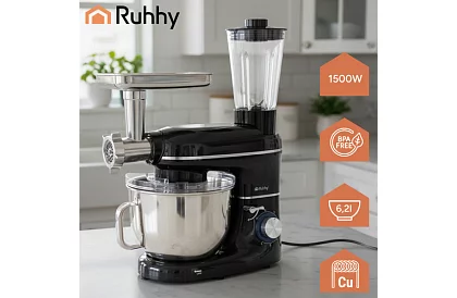 Konyhai robot 1500 W RUHHY 3 az 1-ben turmixgéppel és húsdarálóval – tál 6,2 l