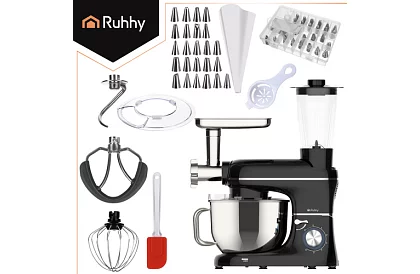 Konyhai robot 1500 W RUHHY 3 az 1-ben turmixgéppel és húsdarálóval – tál 6,2 l