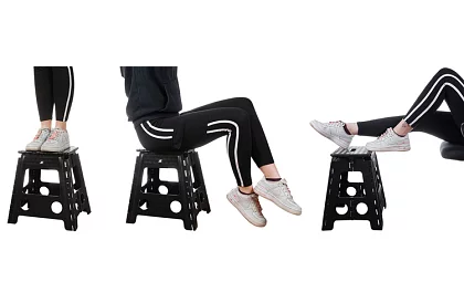 Összecsukható szék – fekete-fehér puff