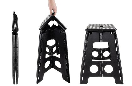 Összecsukható szék – fekete-fehér puff